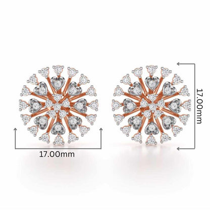 Gilded Grace Silver Earrings - Rose Gold - Image 2