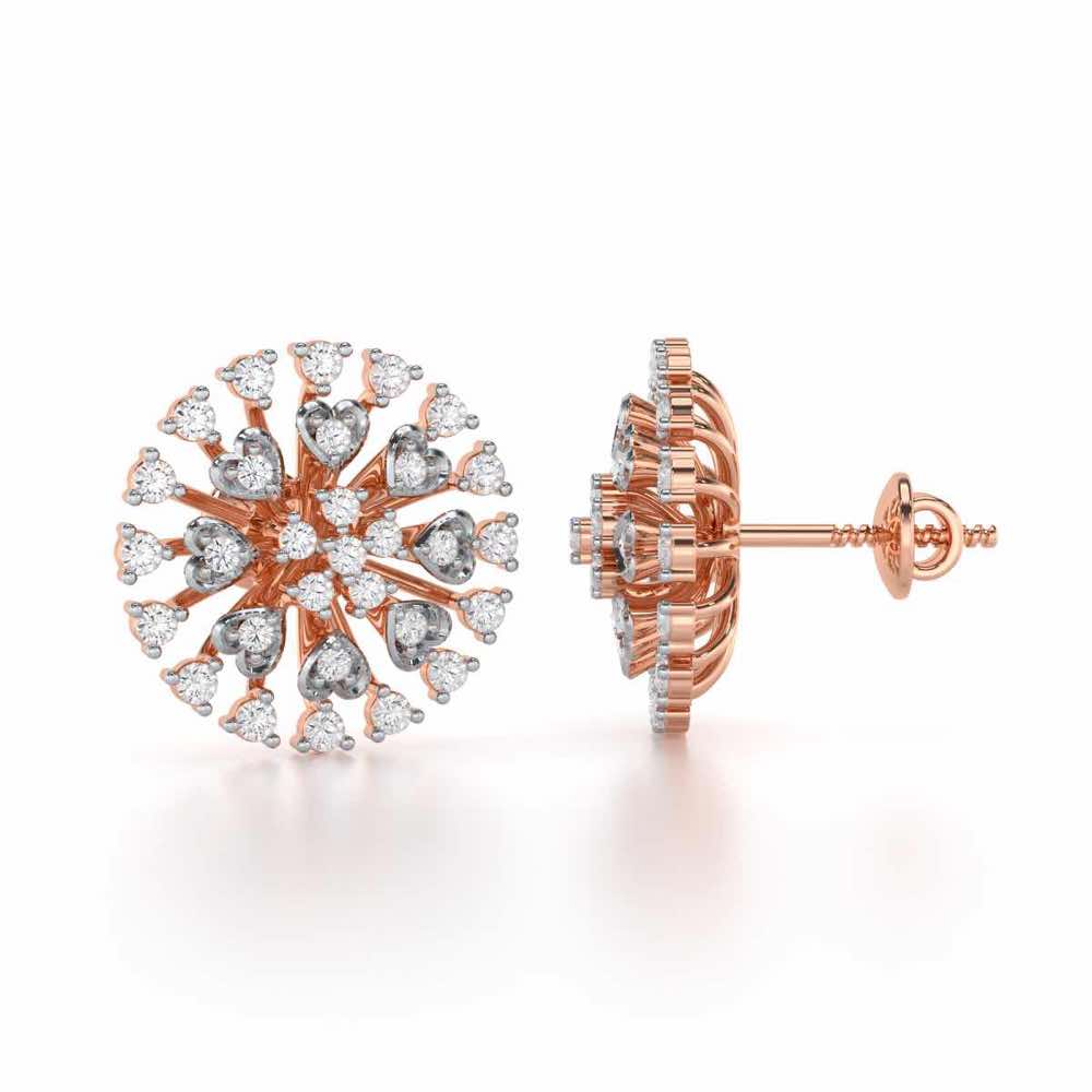 Gilded Grace Silver Earrings - Rose Gold - Image 4