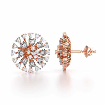 Gilded Grace Silver Earrings - Rose Gold - Image 4
