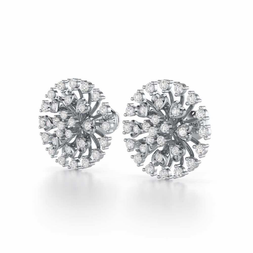 Gilded Grace Silver Earrings - White Gold - Image 3