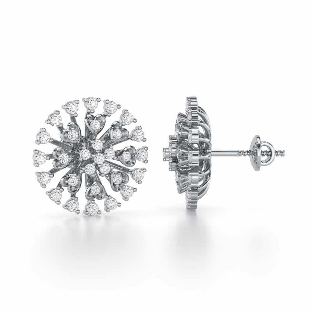 Gilded Grace Silver Earrings - White Gold - Image 4