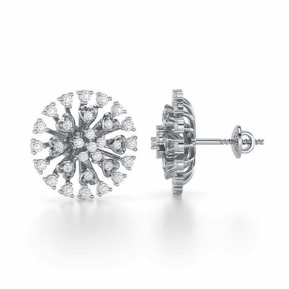 Gilded Grace Silver Earrings - White Gold - Image 4