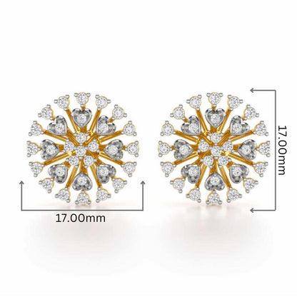 Gilded Grace Silver Earrings - Yellow Gold - Image 2