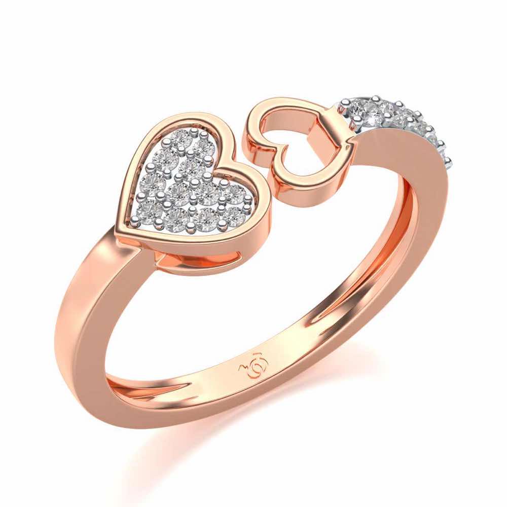 Gimme Your Heart Silver Ring - Rose Gold - Image 1