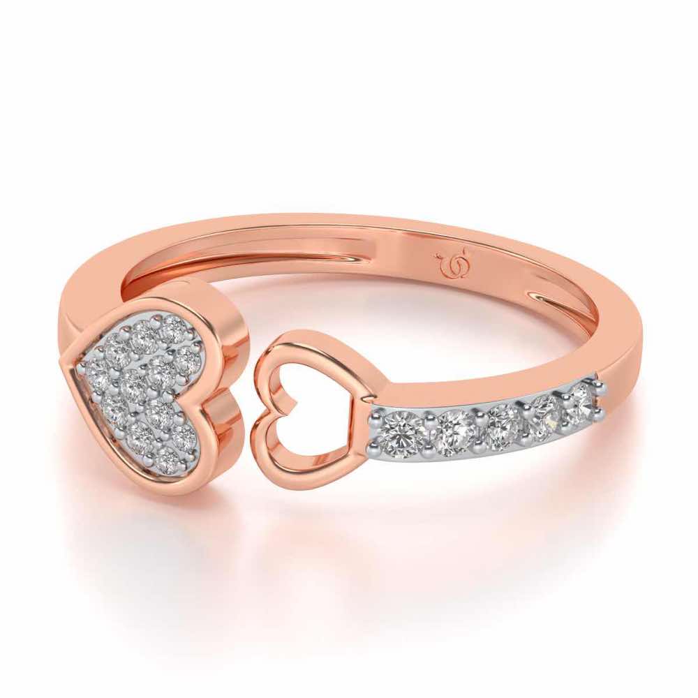 Gimme Your Heart Silver Ring - Rose Gold - Image 2