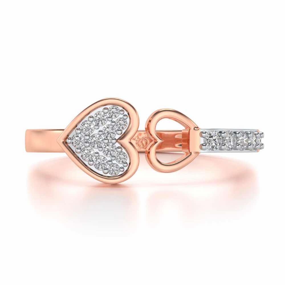 Gimme Your Heart Silver Ring - Rose Gold - Image 4