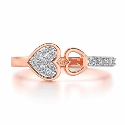 Gimme Your Heart Silver Ring - Rose Gold - Image 4