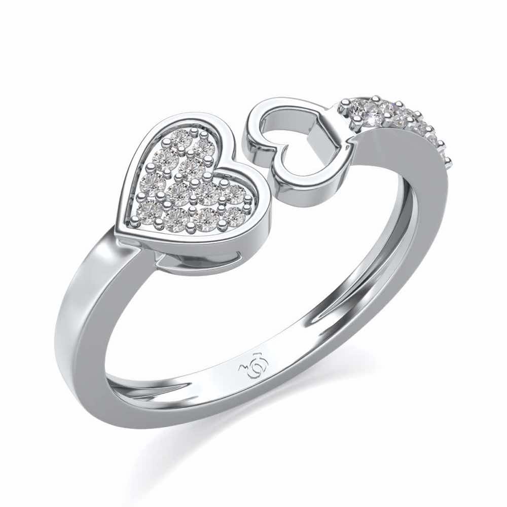 Gimme Your Heart Silver Ring - White Gold - Image 1