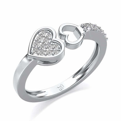 Gimme Your Heart Silver Ring - White Gold - Image 1