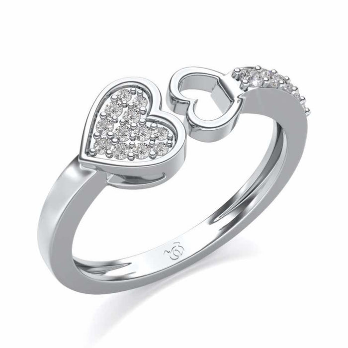 Gimme Your Heart Silver Ring - White Gold - Image 1