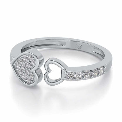 Gimme Your Heart Silver Ring - White Gold - Image 2