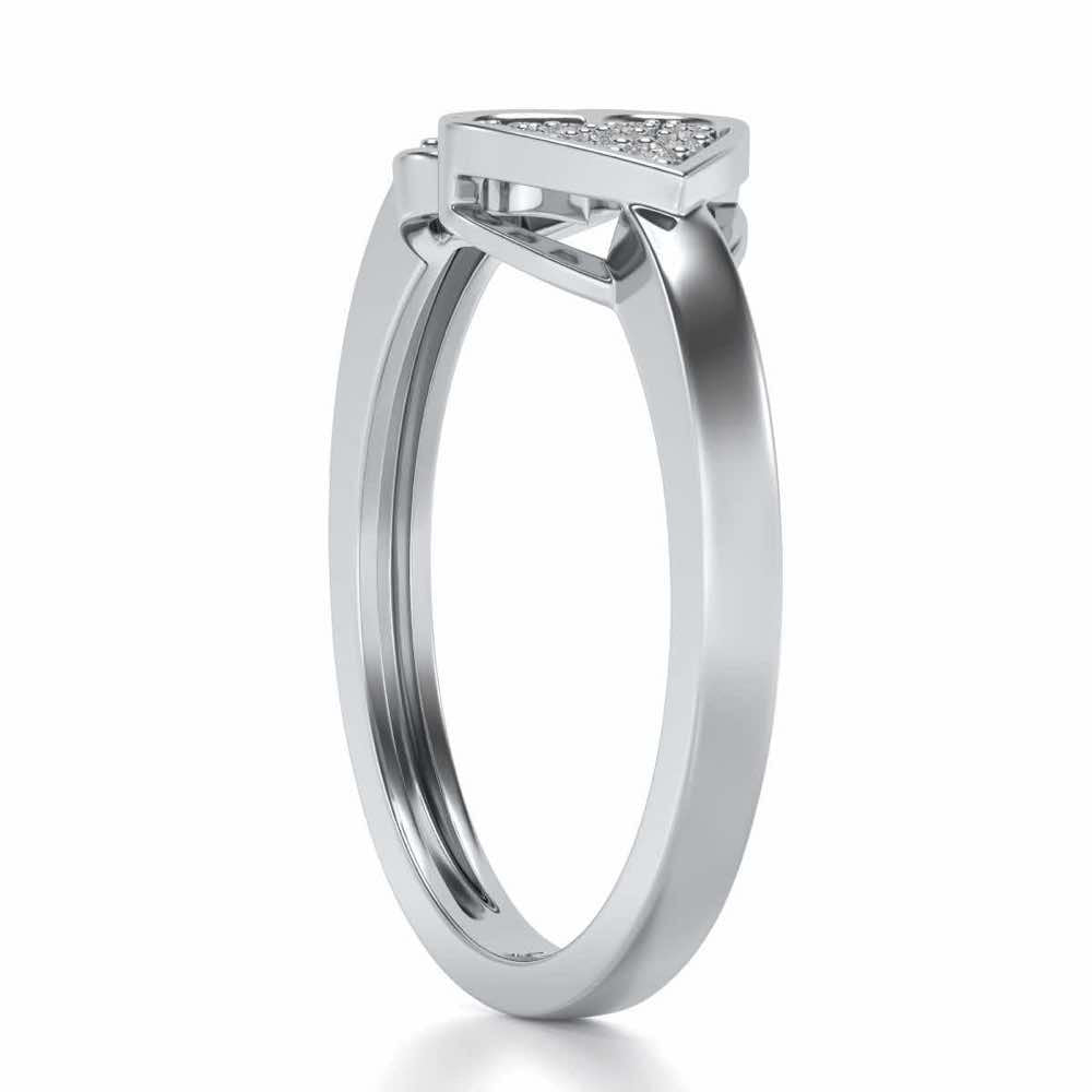 Gimme Your Heart Silver Ring - White Gold - Image 3