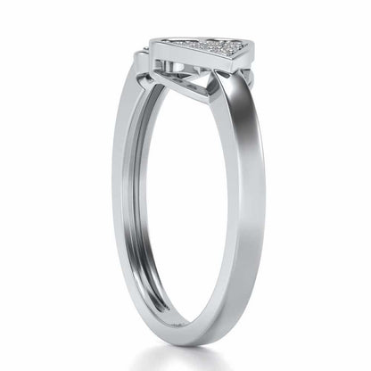 Gimme Your Heart Silver Ring - White Gold - Image 3