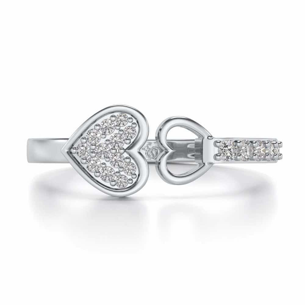 Gimme Your Heart Silver Ring - White Gold - Image 4