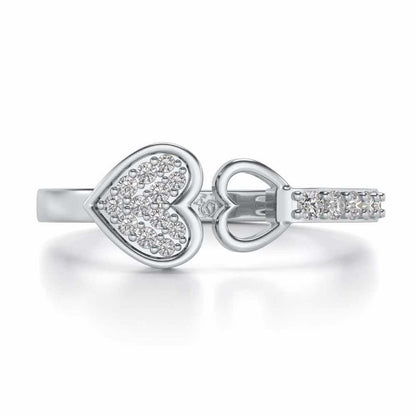 Gimme Your Heart Silver Ring - White Gold - Image 4