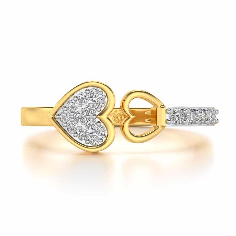 Gimme Your Heart Silver Ring - Yellow Gold - Image 4