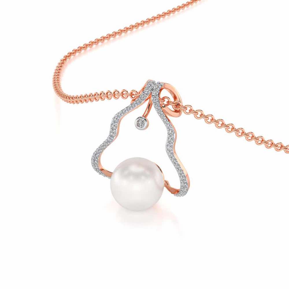 Glad Silver Pearl Pendant - Rose Gold - Image 1