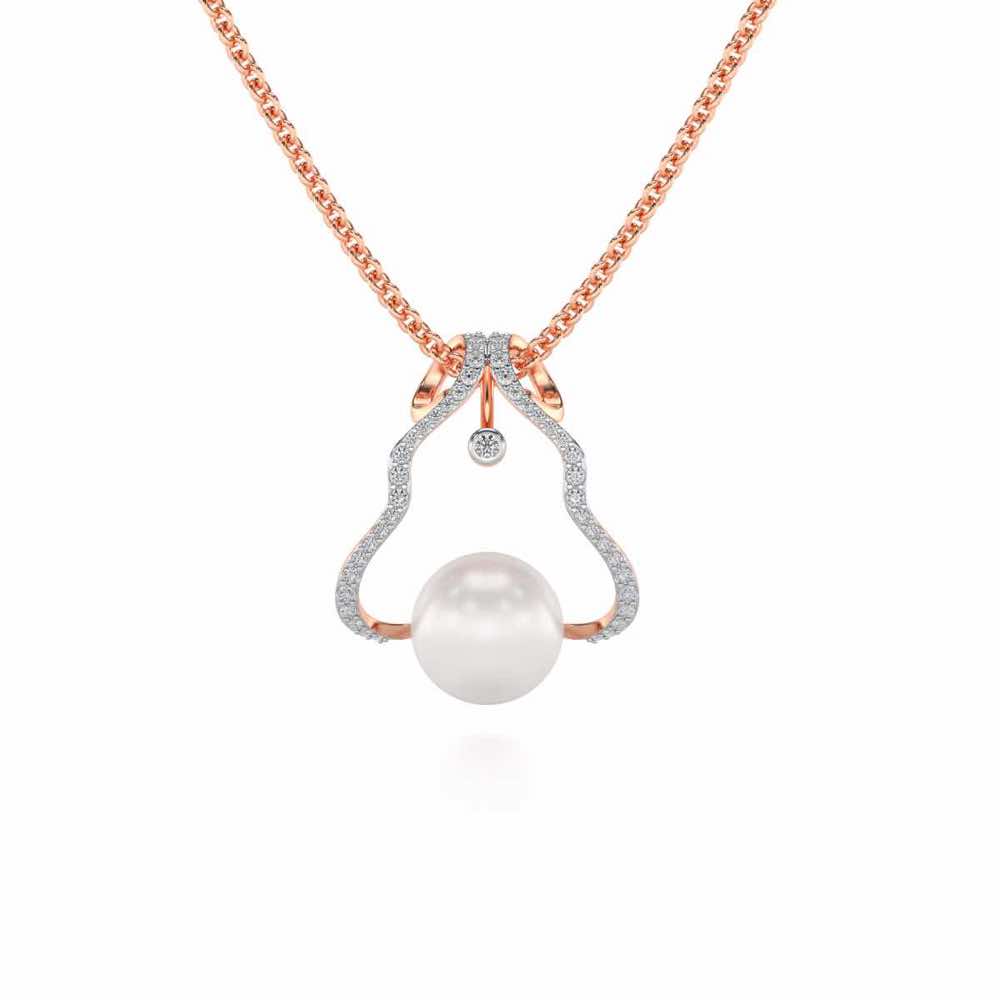 Glad Silver Pearl Pendant - Rose Gold - Image 2