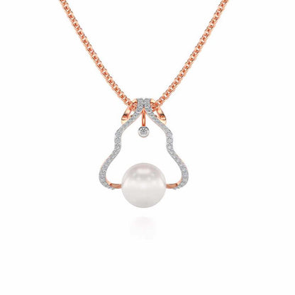 Glad Silver Pearl Pendant - Rose Gold - Image 2