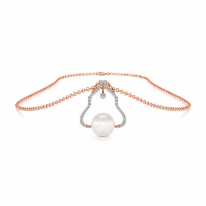 Glad Silver Pearl Pendant - Rose Gold - Image 3