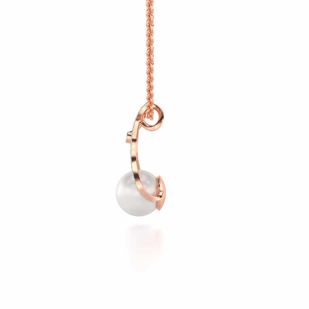 Glad Silver Pearl Pendant - Rose Gold - Image 4
