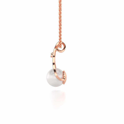 Glad Silver Pearl Pendant - Rose Gold - Image 4