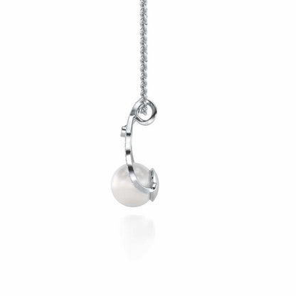 Glad Silver Pearl Pendant - White Gold - Image 4
