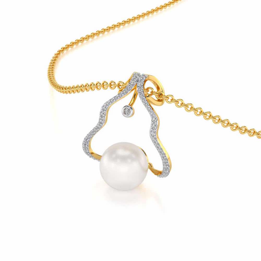 Glad Silver Pearl Pendant - Yellow Gold - Image 1