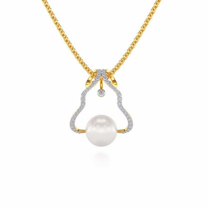 Glad Silver Pearl Pendant - Yellow Gold - Image 2