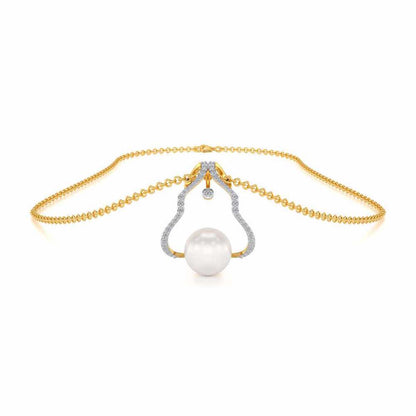 Glad Silver Pearl Pendant - Yellow Gold - Image 3