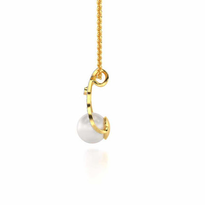 Glad Silver Pearl Pendant - Yellow Gold - Image 4