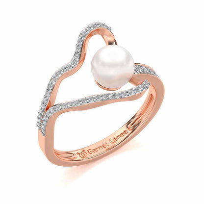 Glad Silver Pearl Ring - Rose Gold - Image 1