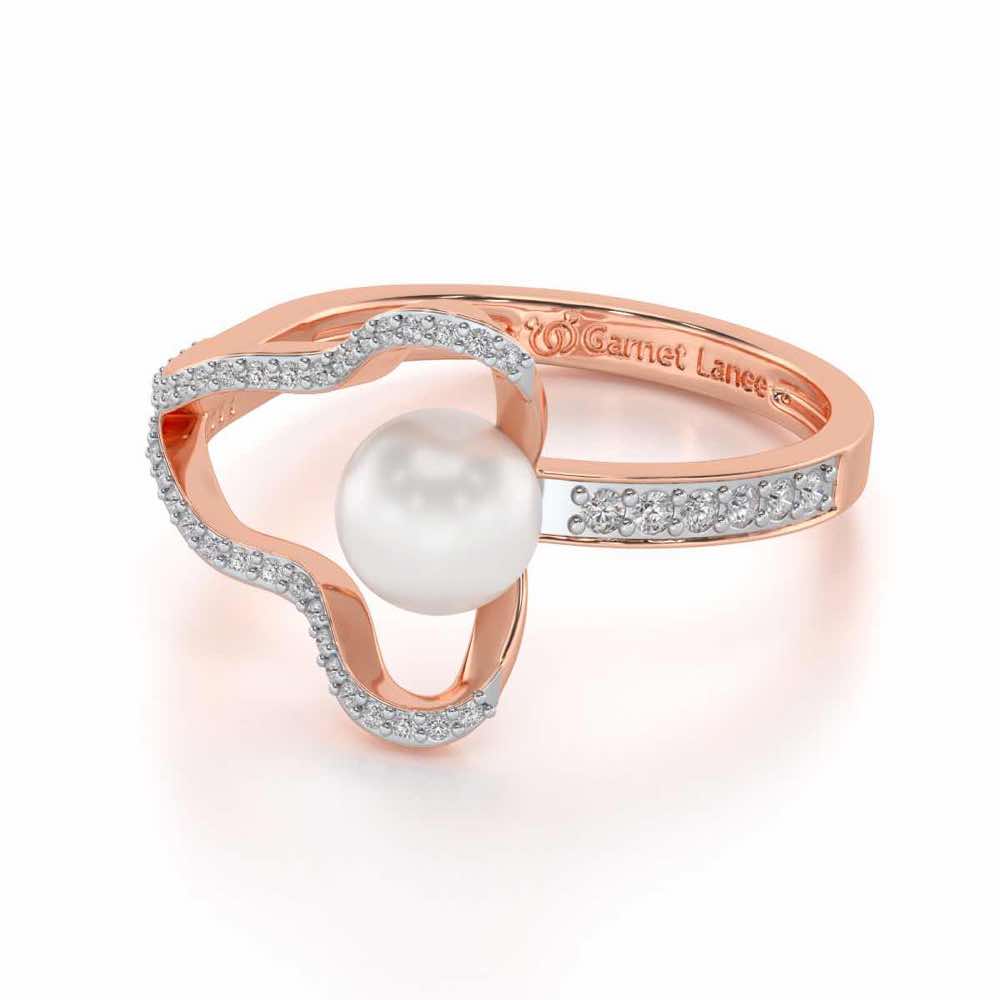 Glad Silver Pearl Ring - Rose Gold - Image 2