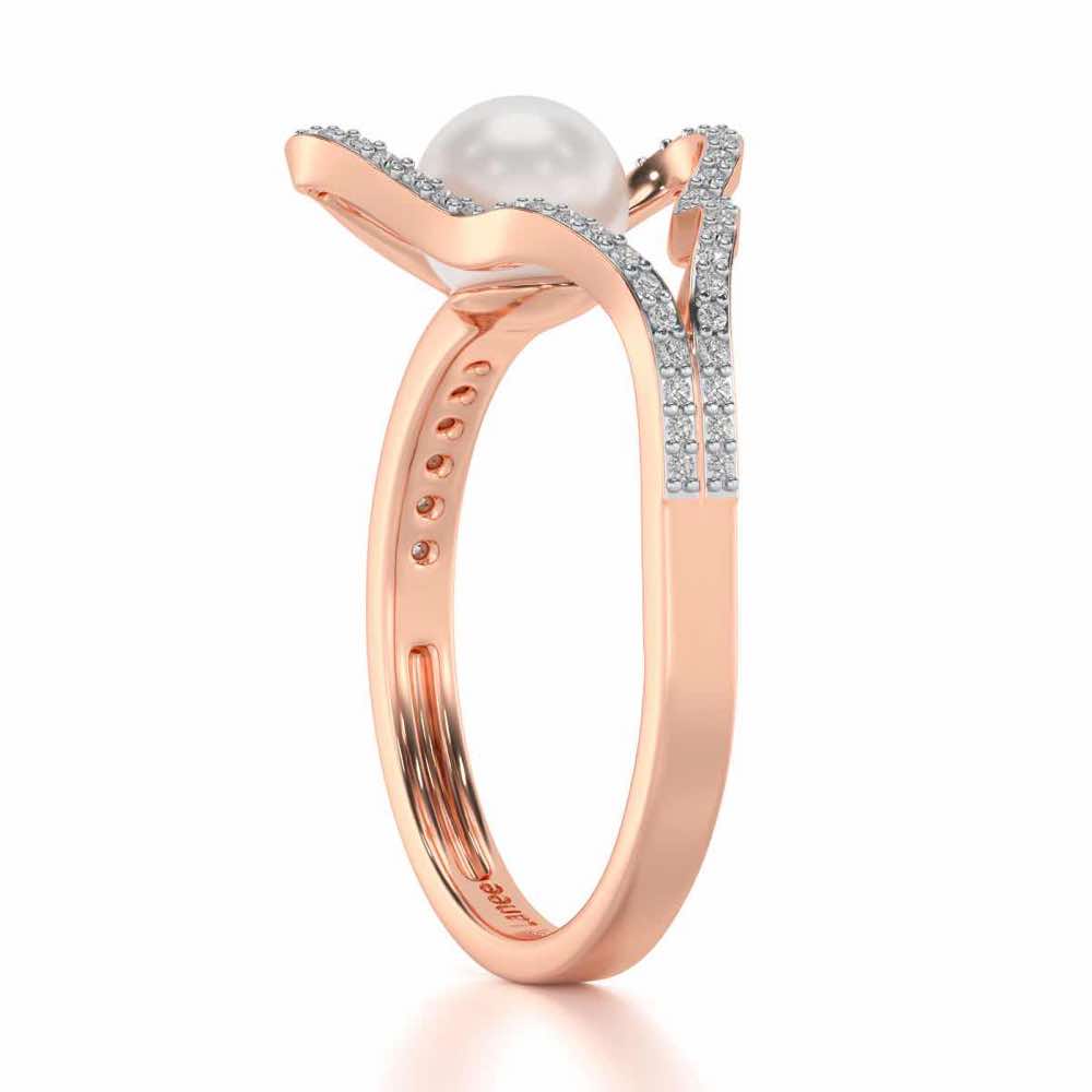 Glad Silver Pearl Ring - Rose Gold - Image 3