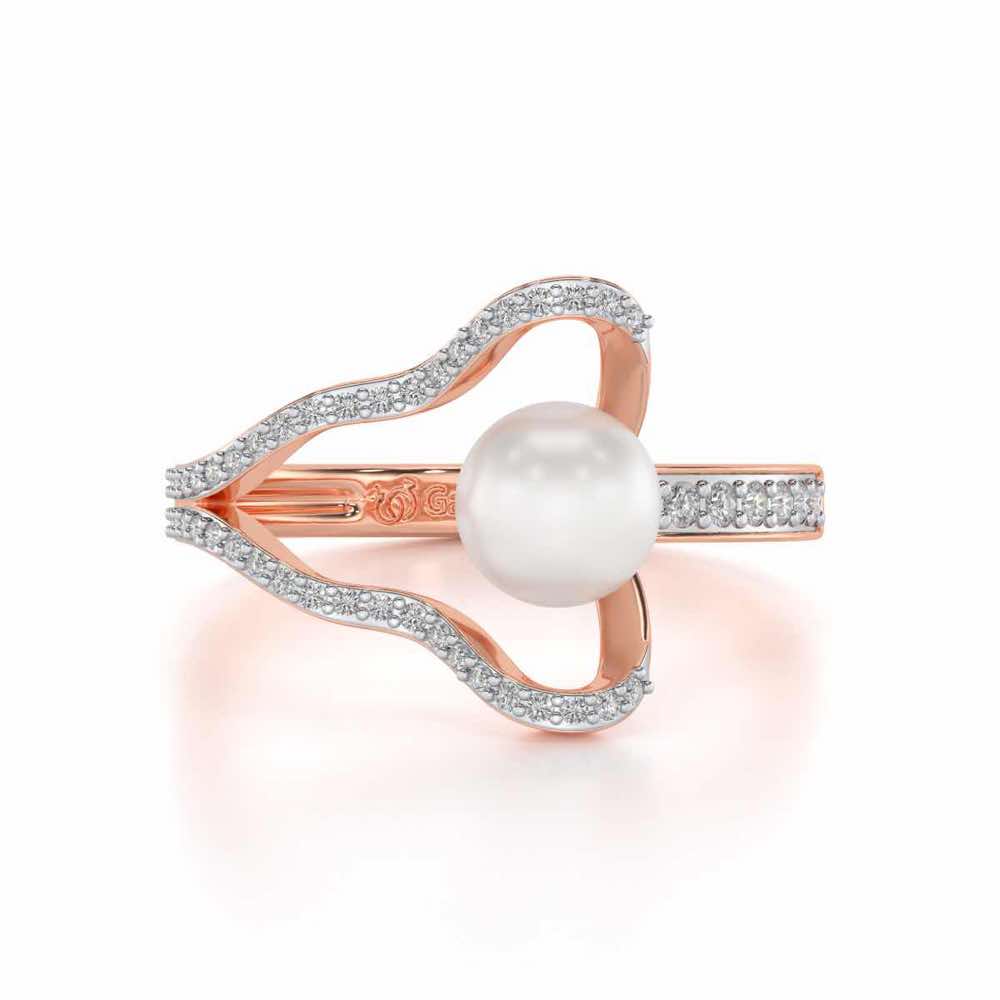 Glad Silver Pearl Ring - Rose Gold - Image 4