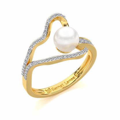 Glad Silver Pearl Ring - Yellow Gold - Image 1