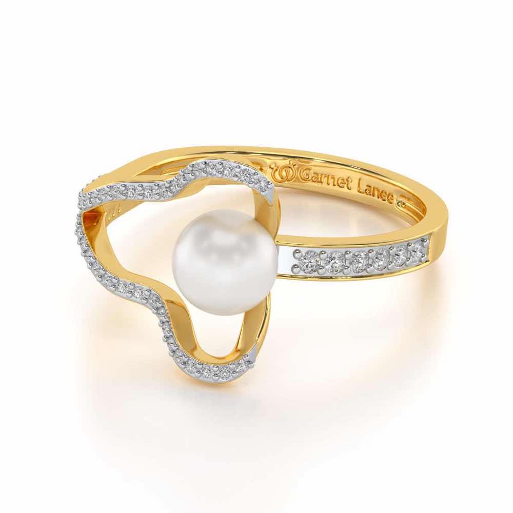 Glad Silver Pearl Ring - Yellow Gold - Image 2
