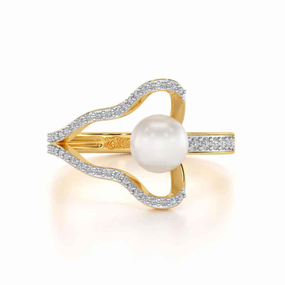 Glad Silver Pearl Ring - Yellow Gold - Image 4