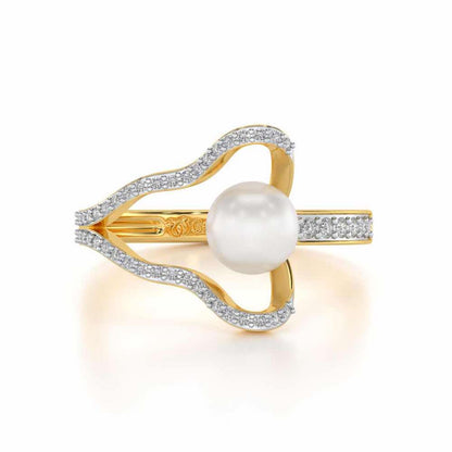Glad Silver Pearl Ring - Yellow Gold - Image 4