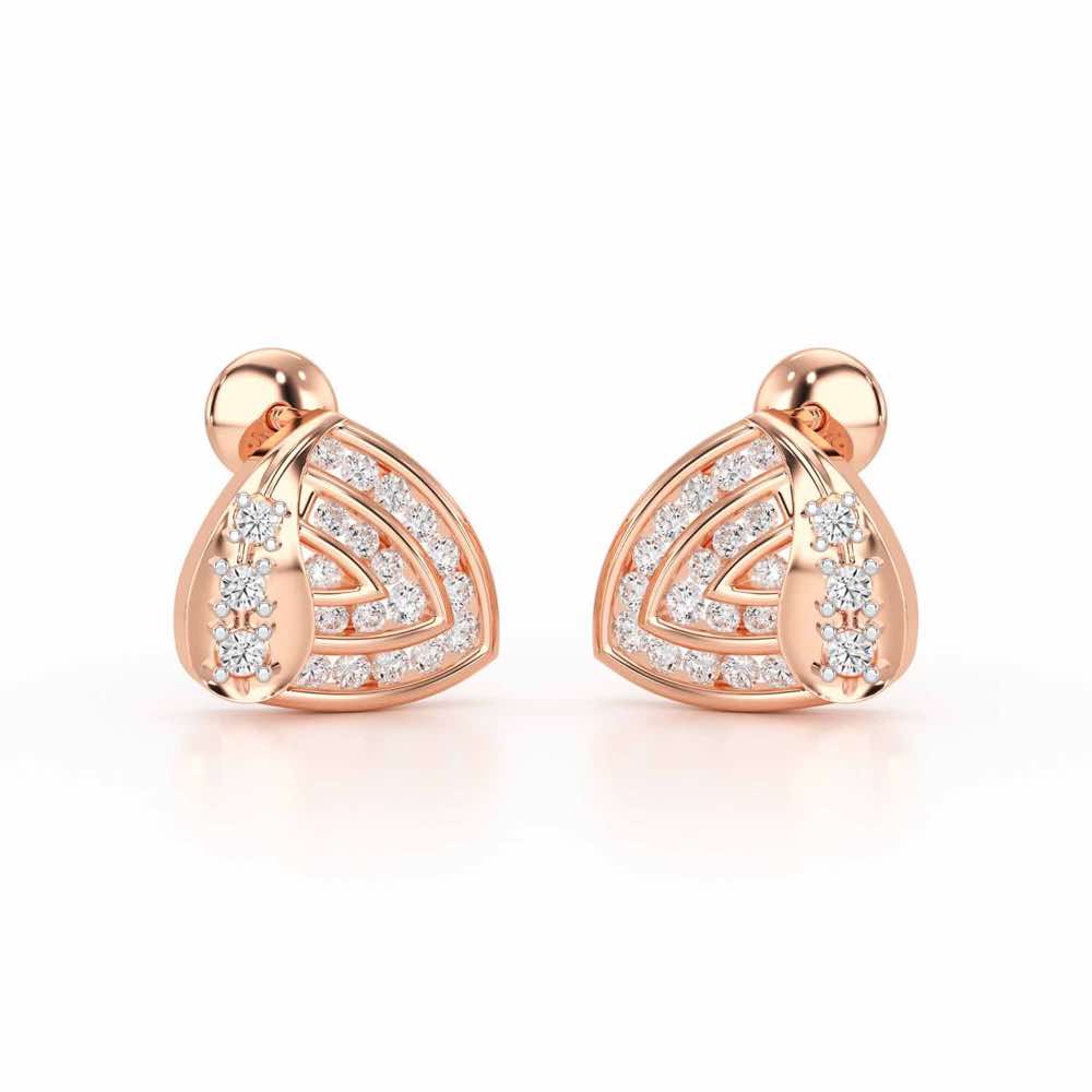 Glam Charm Silver Earrings - Rose Gold - Image 1