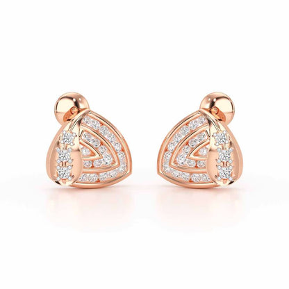 Glam Charm Silver Earrings - Rose Gold - Image 1