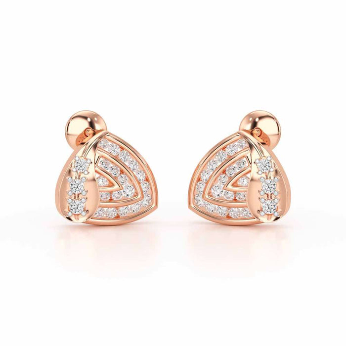Glam Charm Silver Earrings - Rose Gold - Image 1