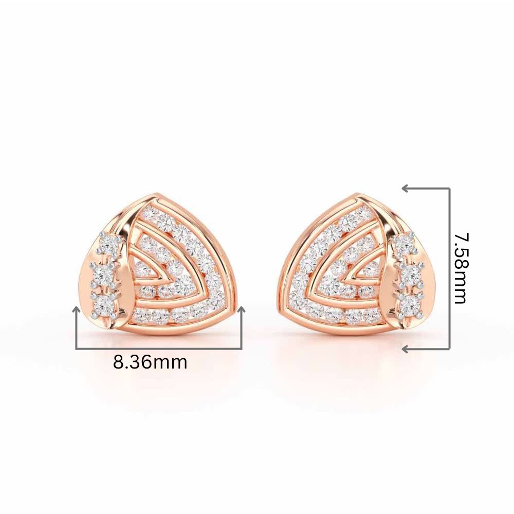 Glam Charm Silver Earrings - Rose Gold - Image 2
