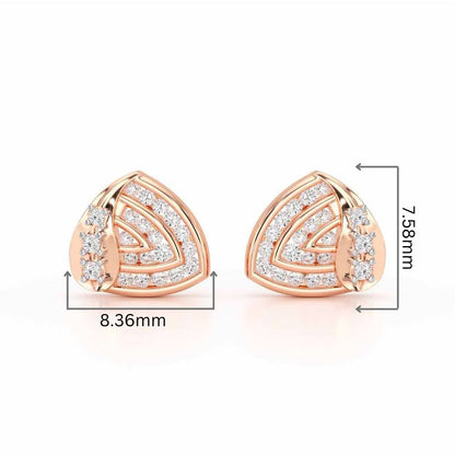 Glam Charm Silver Earrings - Rose Gold - Image 2