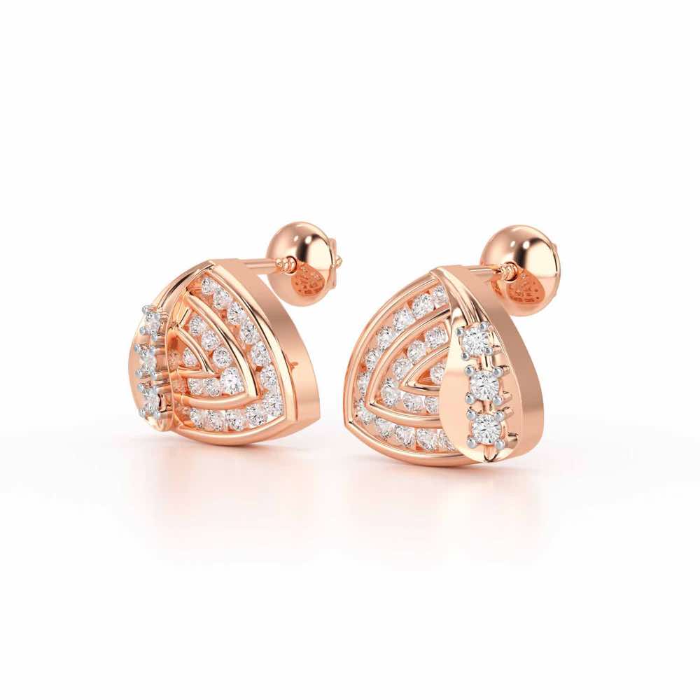 Glam Charm Silver Earrings - Rose Gold - Image 3