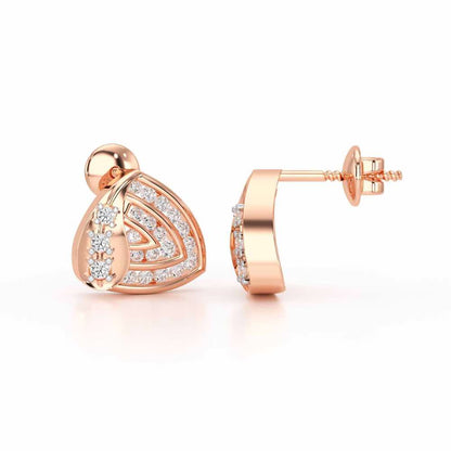 Glam Charm Silver Earrings - Rose Gold - Image 4