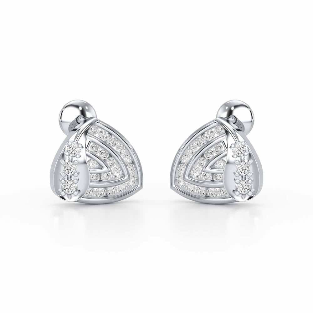 Glam Charm Silver Earrings - White Gold - Image 1