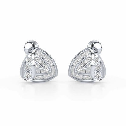 Glam Charm Silver Earrings - White Gold - Image 1