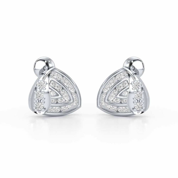 Glam Charm Silver Earrings - White Gold - Image 1