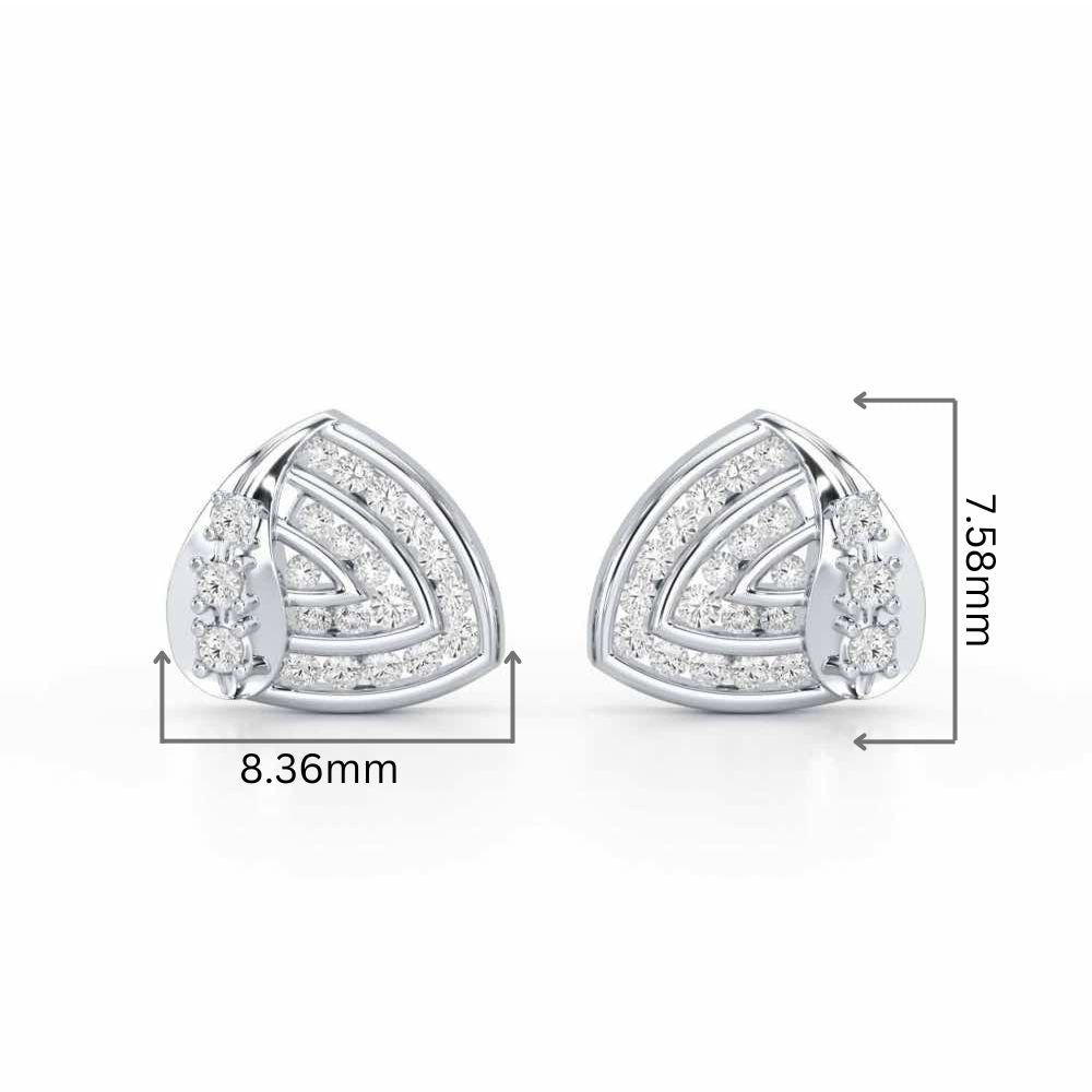 Glam Charm Silver Earrings - White Gold - Image 2
